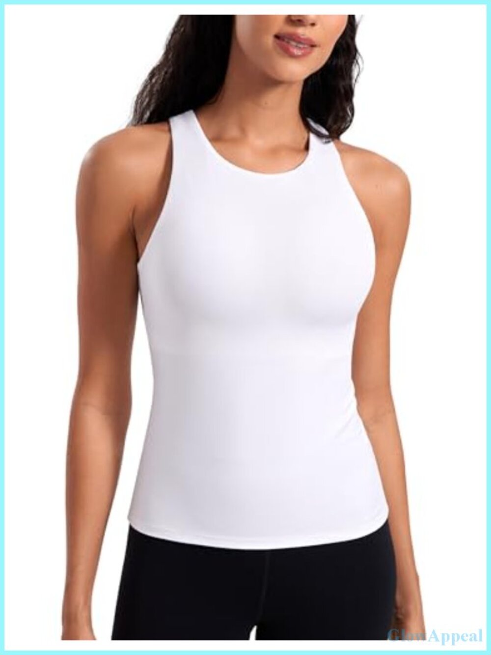 High Neck Padded Tank Top Racerback Yoga Lounge Slim Fit